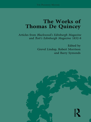 cover image of The Works of Thomas De Quincey, Part II vol 9